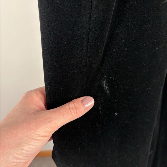 Vintage Black Velvet Long Opera Coat Dress Gothic Evening J S Collections Small - Picture 6 of 12
